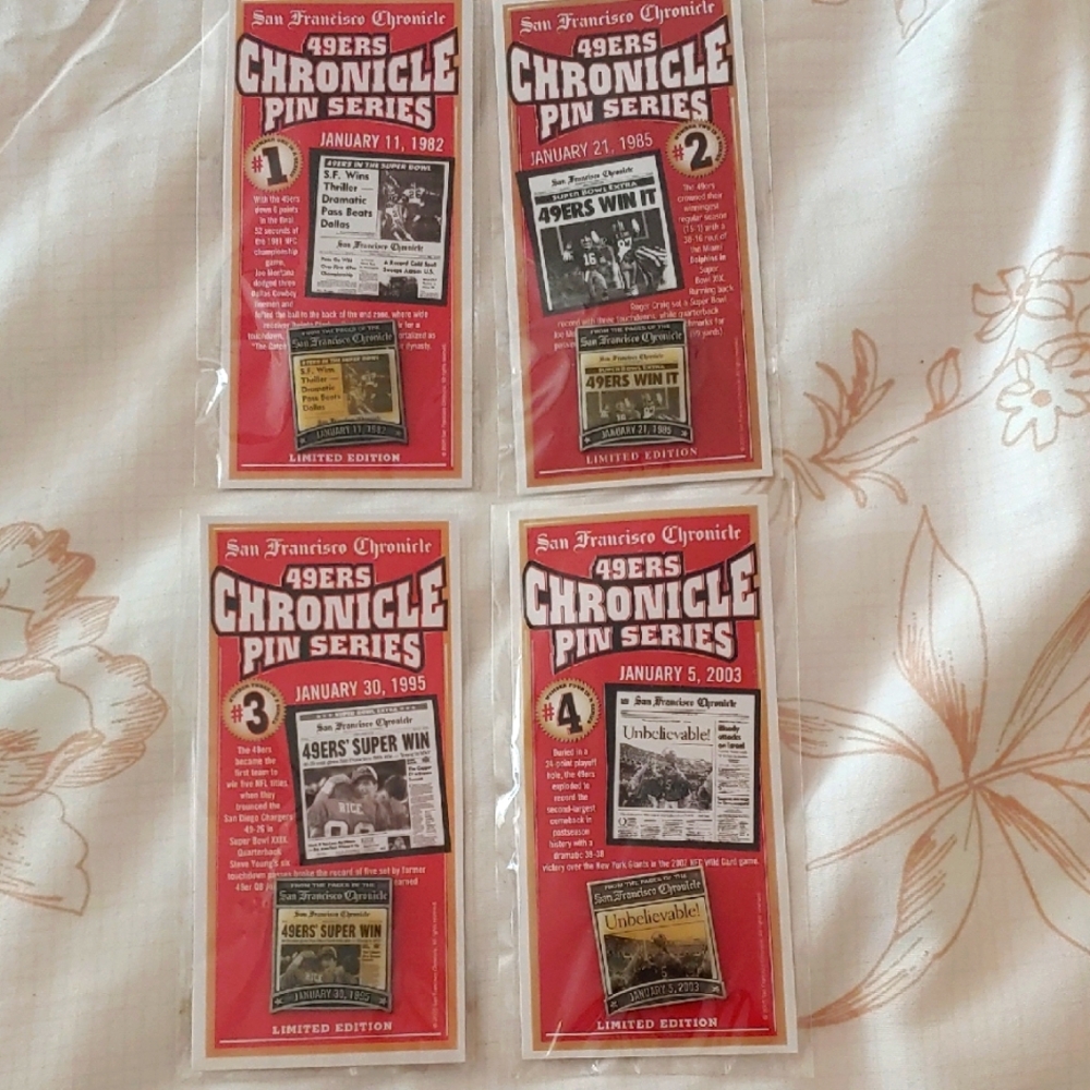 49ers,  Chronicle Pin Series Set, Bundle 1 to 4